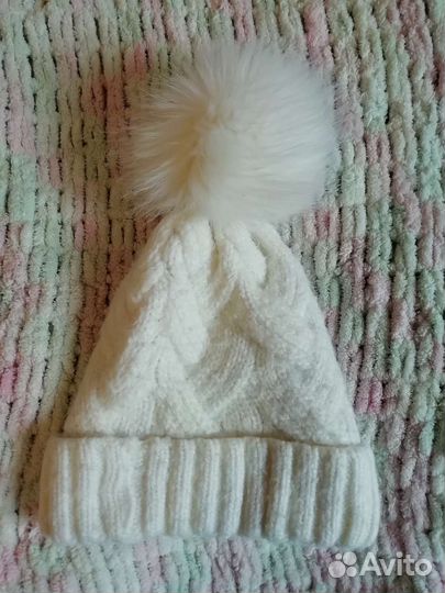 Зимняя шапка и снуд для девочки, шарфы детские