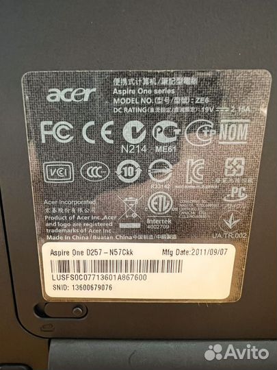 Нетбук acer aspire one d257