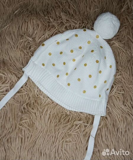 Шапочки +2 чепчика, 6-12 месяцев