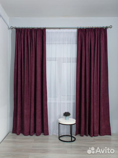 Шторы для гостиной велюр канвас 250на260