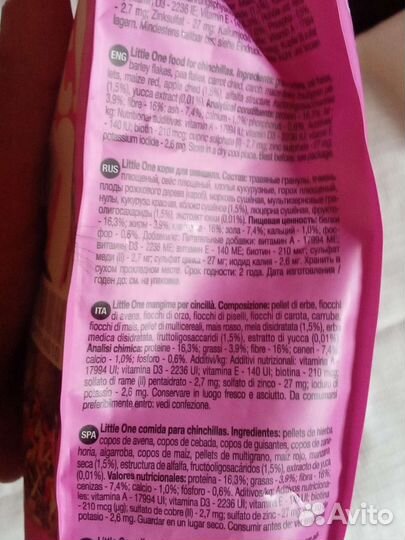 Корм для шиншил