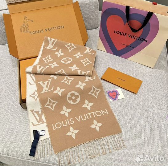 Louis Vuitton шарф 186*34 см 100% шерсть