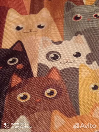 Шоппер. Модный принт Кошки. Новый