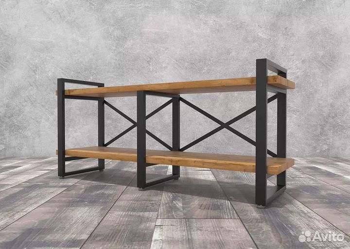 Тумба под тв Айсберг Лофт 120 черный/дуб крафт таб