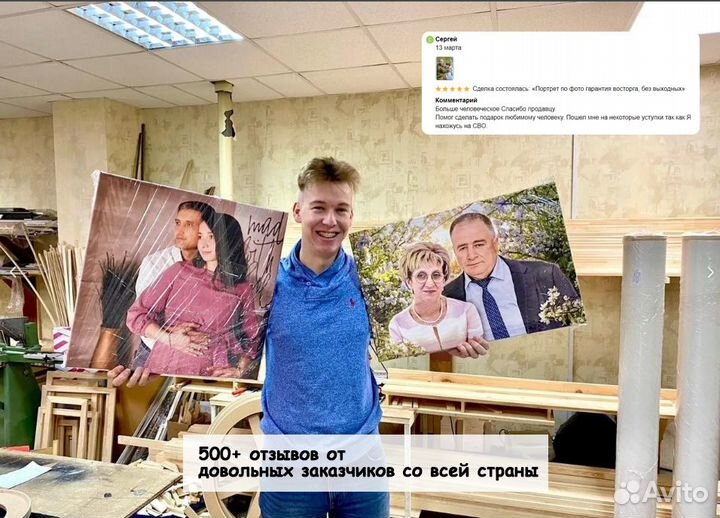 Портрет по фото на холсте подарок Ярославль