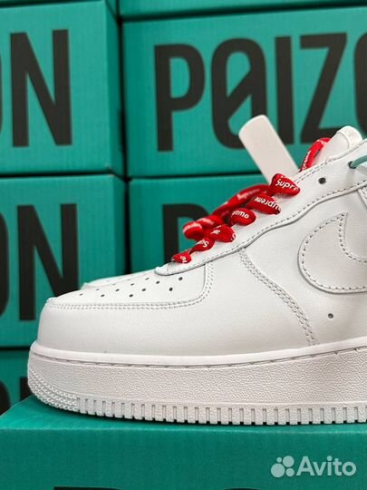 Nike Air Force 1 Supreme Белые Оригинал Poizon