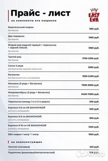 Комплект ковриков EVA Ниссан Жук 2012
