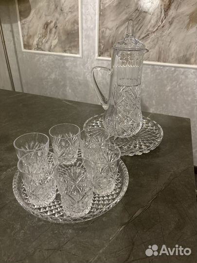 Графин хрустальный СССР со стаканами