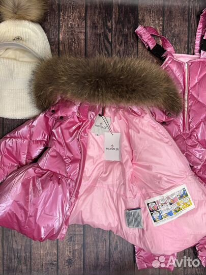 Пуховик moncler для девочки с баской 104/128