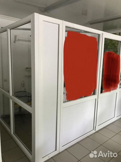 Перегородка Пвх угловая с дверью