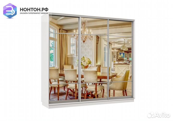 Шкаф-купе трёхдверный Агена белый