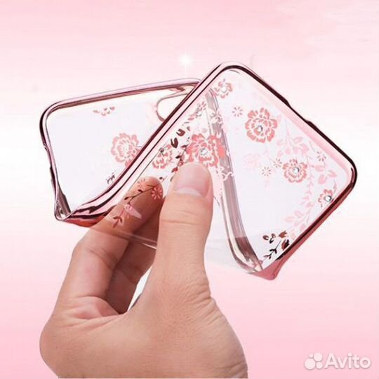 Чехол силиконовый со стразами Huawei Honor