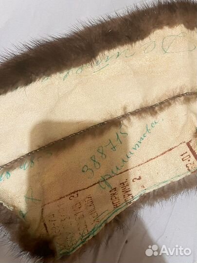 Норковый воротник темно-коричневый