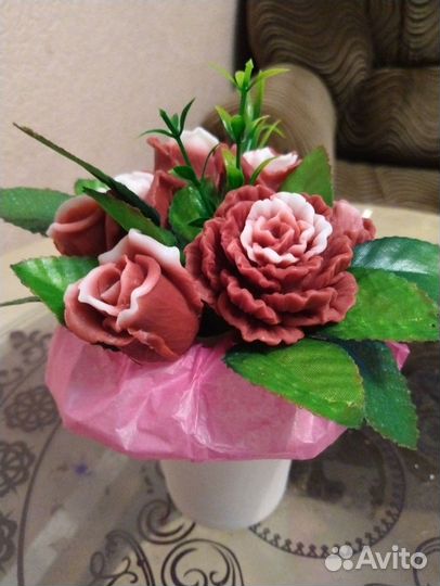 Мыло ручной работы,букеты