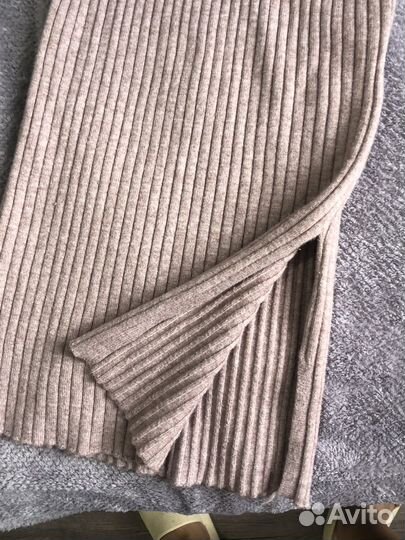 Платье теплое длинное лапша S