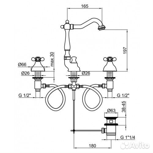 Смеситель для раковины Webert Ottocento OT 750202.015