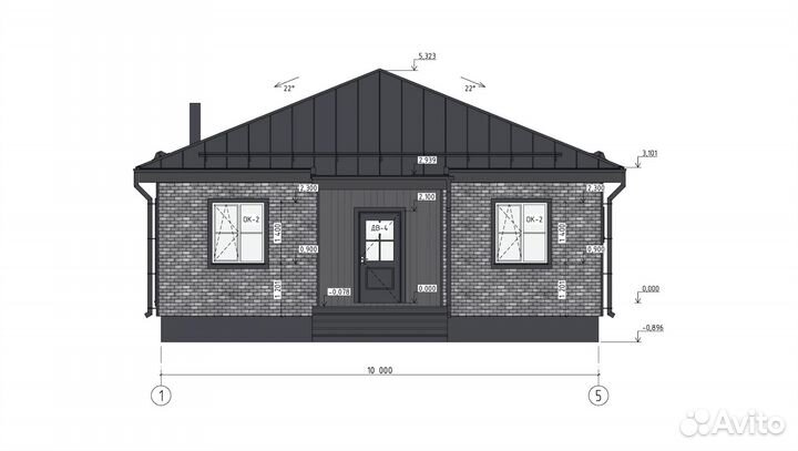 Каркасный дом 10,0х10,1