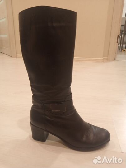 Сапоги женские нат.кожа 38 демисезонные черные
