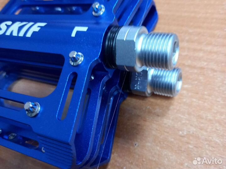 Педали BMX/MTB алюминий на промах синие 9113