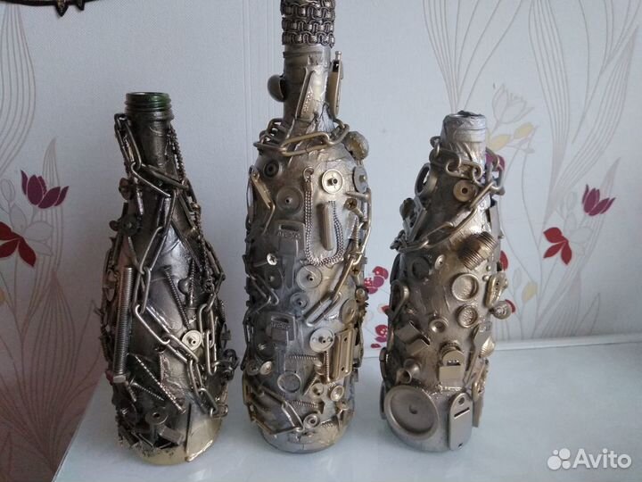 Декупаж, бутылки, баночки, тарелки