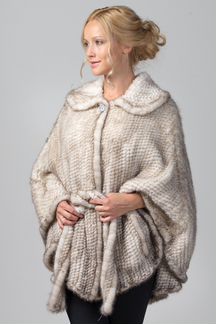 Шуба из вязаной норки Арт 1176 Размер 48