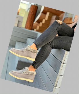 Лоферы с мехом Loro Piana