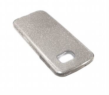 Чехол-накладка для Samsung G935 S7 Edge jzzs Shinny 3в1 TPU серебро