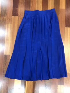 Юбка синяя плиссированная миди 44-46 размер