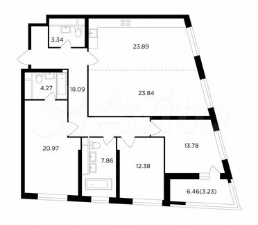 4-к квартира, 131.7 м², 22/29 эт.