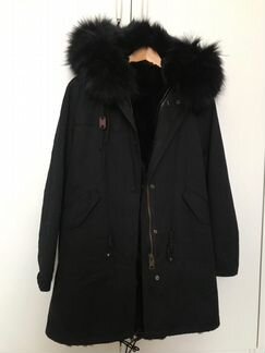 Парка с натуральным мехом S