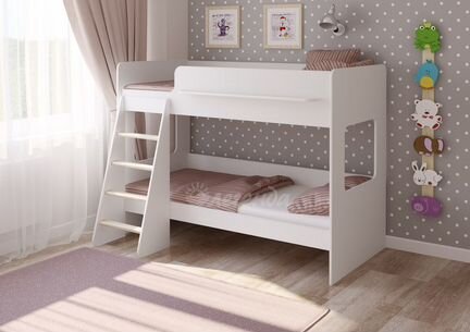 Двухъярусная кровать Легенда 25.1 Белая