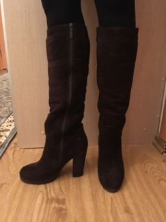 Зимние сапоги из замши