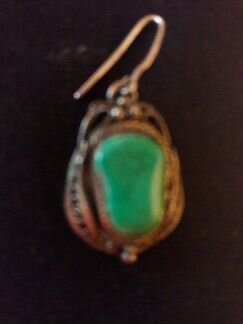 Серьги малахит в серебре