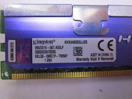 Оперативная память 2Gb Kingston DDR2 800Mhz