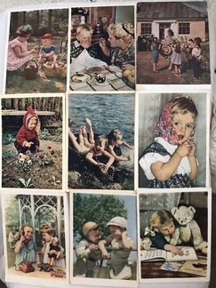 Открытки старинные, коллекционные, пятидесятых год