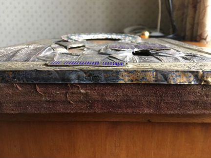 Антикварная икона в серебряном окладе