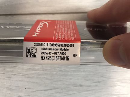 Оперативная память Kingston DDR4 16gb HyperX Fury