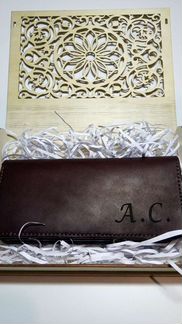 Кошелек натуральная кожа ручной работы+подарочная