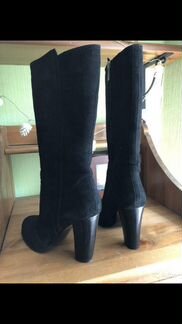 Замшевые зимние сапоги