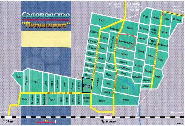 Карта мшинской с садоводствами