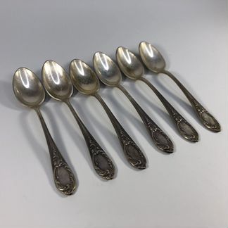 Серебрянные чайные ложки. 875 проба. Набор