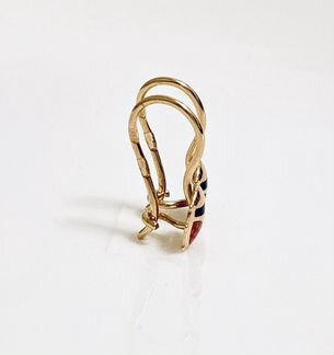 Золотые серьги с эмалью