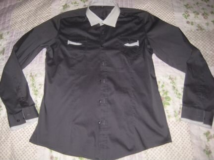 Шикарная стильная рубашка Италия р. 46 хлопок