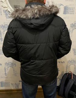 Мужской пуховик 48-50 Новый черный с капюшоном
