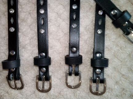 Ремешки кожаные со стразами