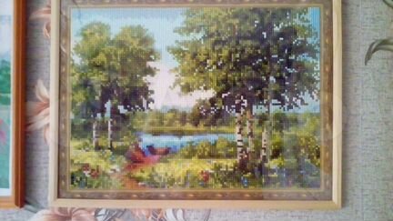 Готовая алмаз. мозаикаДельфины, Березовая роща