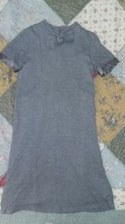 Платье серое трикотажное десалитто 146р