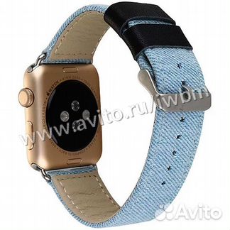 Ремешок джинсовый для Apple Watch 42/44 мм голубой