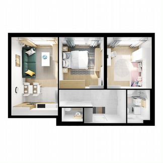 2-к квартира, 62.6 м², 4/31 эт.