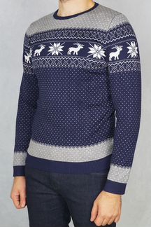 Зимний мужской свитшот - Navy / Grey